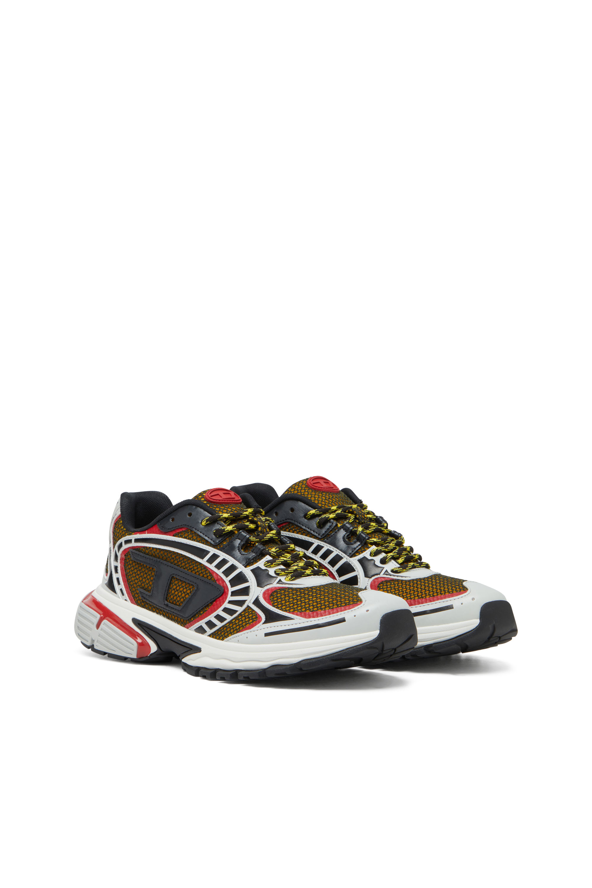Diesel - S-PRO-V-DENSE LOW, Man's S-Pro-V-Dense-Mesh sneakers with Oval D logo in Red/Black - 3